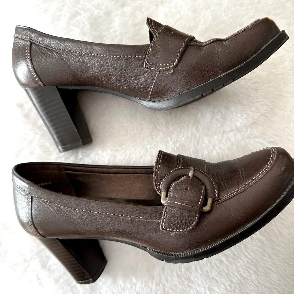 Bass heeled loafers - brown 7M - Picture 1 of 8